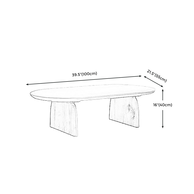 15.7"H Modern Style Sled Base Wooden Solid Color Round Coffee Table Clearhalo 'Coffee & Accent Tables' 'Coffee Tables' 'coffee_tables' 'furn' 'furn_coffee_tables' 'Furniture' 'Living Room Furniture' 5211926