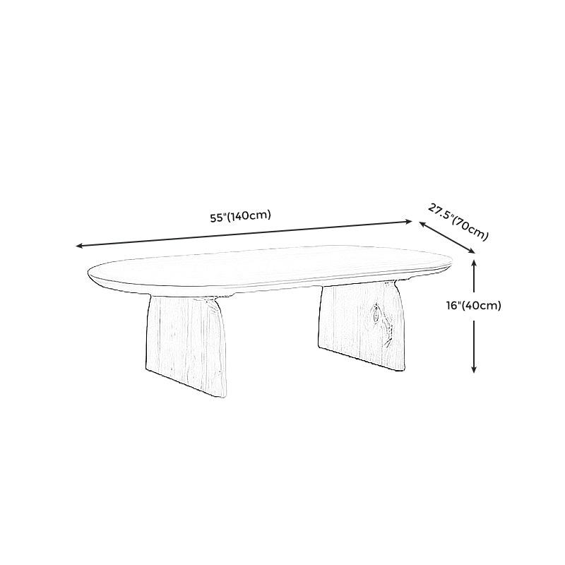 15.7"H Modern Style Sled Base Wooden Solid Color Round Coffee Table Clearhalo 'Coffee & Accent Tables' 'Coffee Tables' 'coffee_tables' 'furn' 'furn_coffee_tables' 'Furniture' 'Living Room Furniture' 5211928