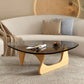 Contemporary Abstract Wooden Base Irregular Glass Top Coffee Table Natural Black Clearhalo 'Coffee & Accent Tables' 'Coffee Tables' 'coffee_tables' 'furn' 'furn_coffee_tables' 'Furniture' 'Living Room Furniture' 5211941
