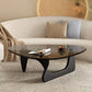 Contemporary Abstract Wooden Base Irregular Glass Top Coffee Table Black Black Clearhalo 'Coffee & Accent Tables' 'Coffee Tables' 'coffee_tables' 'furn' 'furn_coffee_tables' 'Furniture' 'Living Room Furniture' 5211942