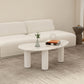 14.9"H 3 Legs Base Solid Color Glass/Slate Irregular Top Coffee Table White White Clearhalo 'Coffee & Accent Tables' 'Coffee Tables' 'coffee_tables' 'furn' 'furn_coffee_tables' 'Furniture' 'Living Room Furniture' 5211969