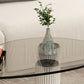14.9"H 3 Legs Base Solid Color Glass/Slate Irregular Top Coffee Table Clearhalo 'Coffee & Accent Tables' 'Coffee Tables' 'coffee_tables' 'furn' 'furn_coffee_tables' 'Furniture' 'Living Room Furniture' 5211977