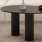 14.9"H 3 Legs Base Solid Color Glass/Slate Irregular Top Coffee Table Clearhalo 'Coffee & Accent Tables' 'Coffee Tables' 'coffee_tables' 'furn' 'furn_coffee_tables' 'Furniture' 'Living Room Furniture' 5211979