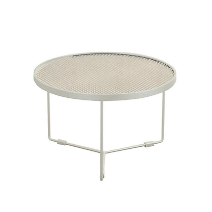 Trova in vetro temperato in stile moderno Base di ferro bianco/nero Tavolino rotondo