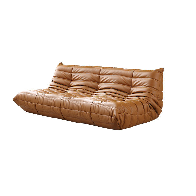 Armless Sofa Sewn Pillow Back Contemporary Sofa for Living Room 69"L x 41"W x 28"H Yellow Microfiber Clearhalo 'furn' 'furn_sofas' 'Furniture' 'Living Room Furniture' 'Sofa' 'sofas' 5215905