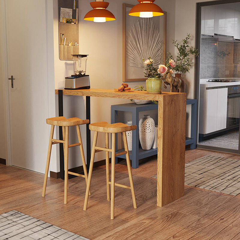 Rectangle Pine Wood Counter Table Contemporary Bar Table for Dining Room Iron Without Chairs Clearhalo 'Bar Furniture' 'Bar Tables' 'bar_tables' 'furn' 'furn_bar_tables' 'Furniture' 'Kitchen & Dining Furniture' 5216054