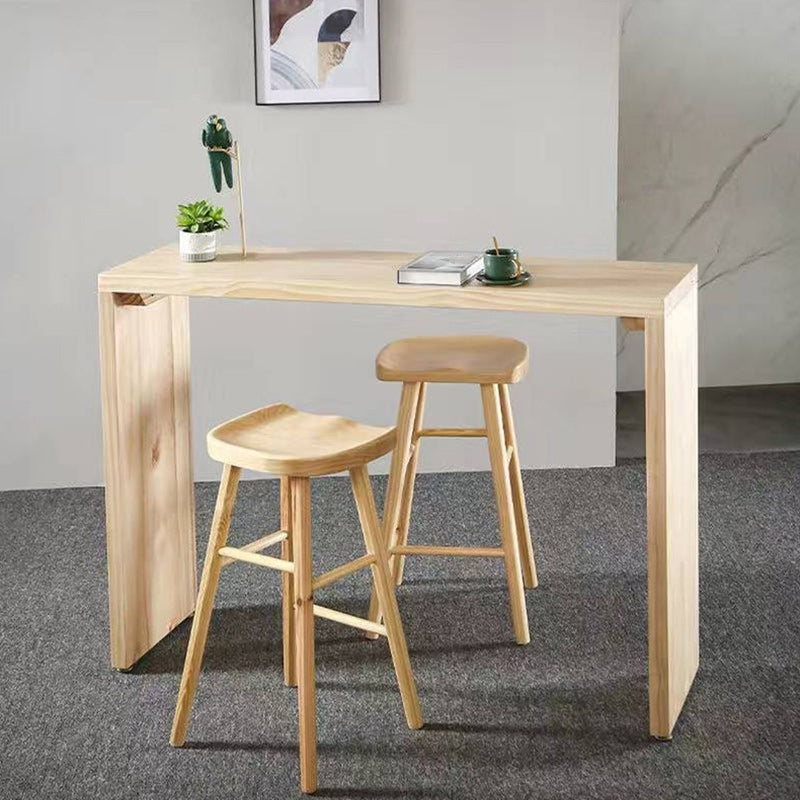 Rectangle Pine Wood Counter Table Contemporary Bar Table for Dining Room Wood Without Chairs Clearhalo 'Bar Furniture' 'Bar Tables' 'bar_tables' 'furn' 'furn_bar_tables' 'Furniture' 'Kitchen & Dining Furniture' 5216056
