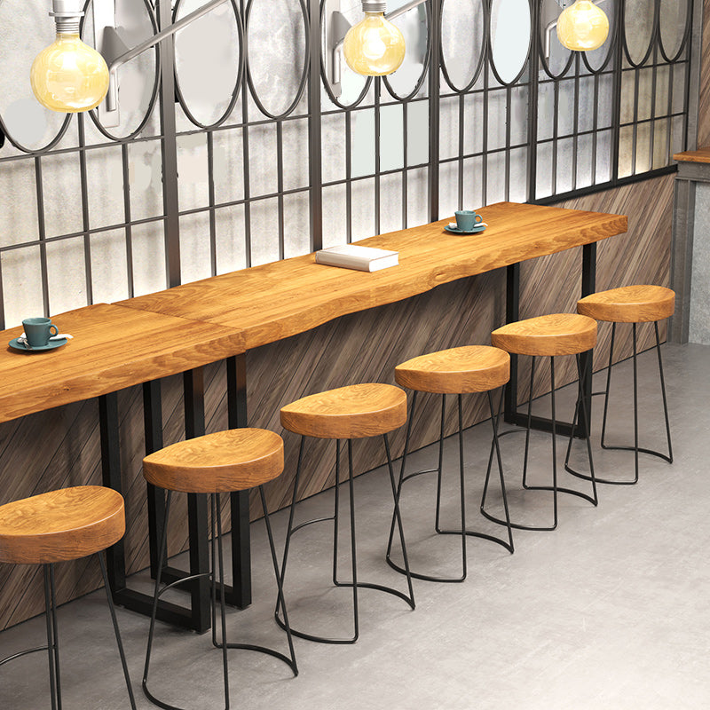 Industrial Solid Wood Natural Bistro Accent Dining Table Sled Bar Table Clearhalo 'Bar Furniture' 'Bar Tables' 'bar_tables' 'furn' 'furn_bar_tables' 'Furniture' 'Kitchen & Dining Furniture' 5216146