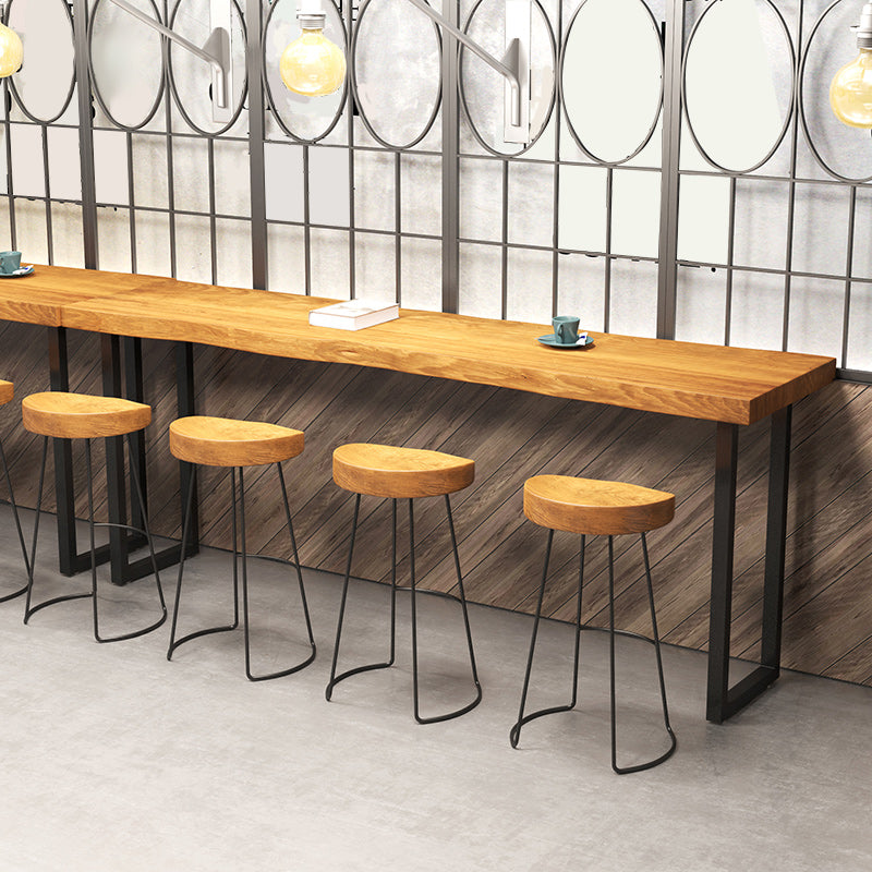 Industrial Solid Wood Natural Bistro Accent Dining Table Sled Bar Table Clearhalo 'Bar Furniture' 'Bar Tables' 'bar_tables' 'furn' 'furn_bar_tables' 'Furniture' 'Kitchen & Dining Furniture' 5216147