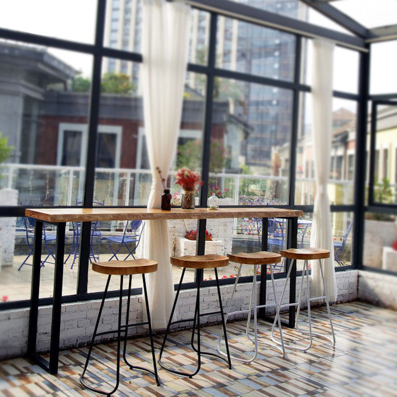 Industrial Solid Wood Natural Bistro Accent Dining Table Sled Bar Table Clearhalo 'Bar Furniture' 'Bar Tables' 'bar_tables' 'furn' 'furn_bar_tables' 'Furniture' 'Kitchen & Dining Furniture' 5216154