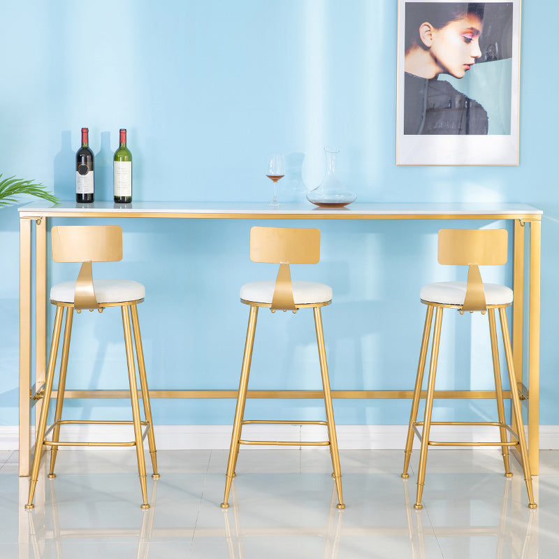 Trestle contemporain marbre bar table de vin rectangle du bar à hauteur table de cocktail en blanc