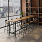 Rectangle Wood Top Counter Table Industrial Style Bar Table for Restaurant