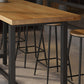 Rectangle Wood Top Counter Table Industrial Style Bar Table for Restaurant
