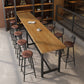 Rectangle Wood Top Counter Table Industrial Style Bar Table for Restaurant