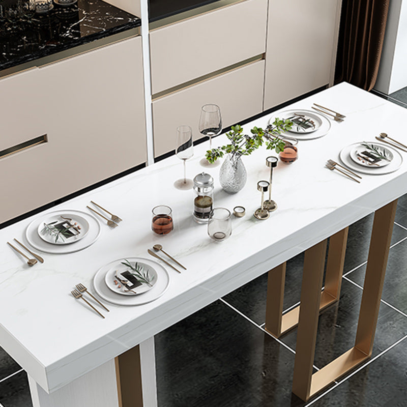 Zeitgenössischer Marmor Bistro Akzent Esstisch Doppelte Podest Innenstange Terress Tisch