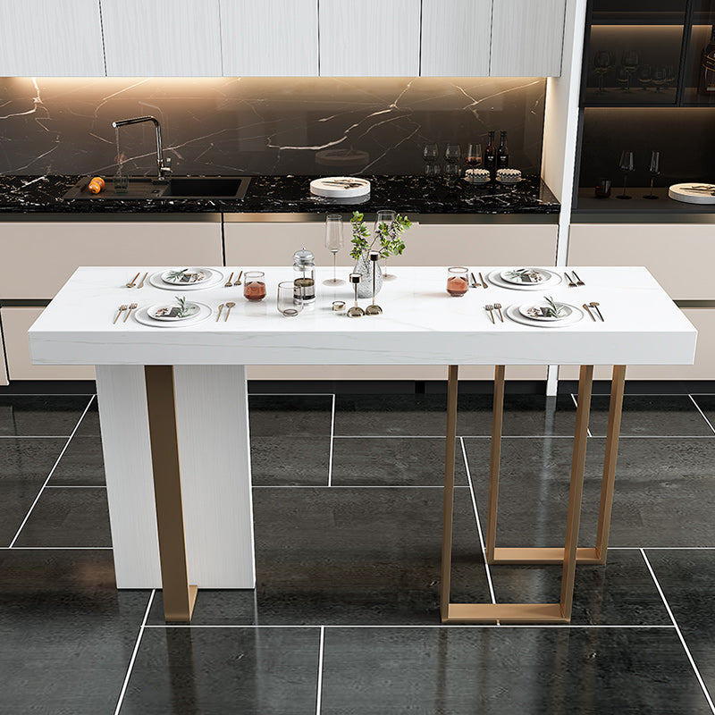 Zeitgenössischer Marmor Bistro Akzent Esstisch Doppelte Podest Innenstange Terress Tisch