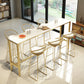 Marble Contemporary Cocktail Bar Table White and Gold Rectangle Counter Table Without Chairs Clearhalo 'Bar Furniture' 'Bar Tables' 'bar_tables' 'furn' 'furn_bar_tables' 'Furniture' 'Kitchen & Dining Furniture' 5216341