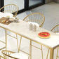 Marble Contemporary Cocktail Bar Table White and Gold Rectangle Counter Table Clearhalo 'Bar Furniture' 'Bar Tables' 'bar_tables' 'furn' 'furn_bar_tables' 'Furniture' 'Kitchen & Dining Furniture' 5216344