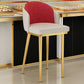 30.34'' Leather Glam Bar Stool Matte Finish Upholstered Restaurant Stool Clearhalo 'Bar Furniture' 'Bar Stools' 'bar_stools' 'furn' 'furn_bar_stools' 'Furniture' 'Kitchen & Dining Furniture' 5216373