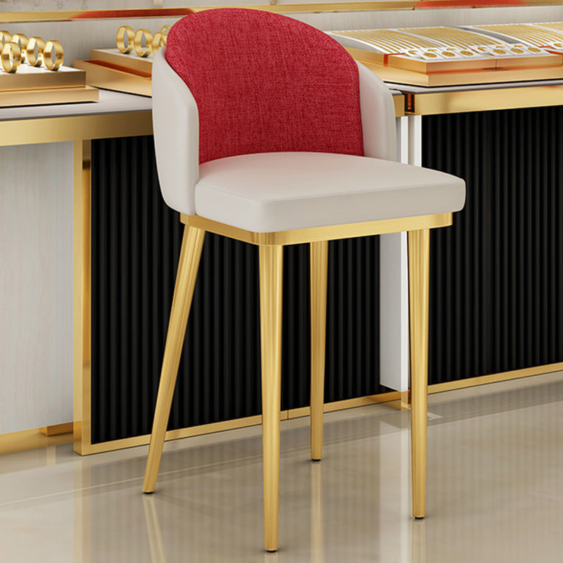 30.34'' Leather Glam Bar Stool Matte Finish Upholstered Restaurant Stool Clearhalo 'Bar Furniture' 'Bar Stools' 'bar_stools' 'furn' 'furn_bar_stools' 'Furniture' 'Kitchen & Dining Furniture' 5216373
