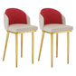 30.34'' Leather Glam Bar Stool Matte Finish Upholstered Restaurant Stool Gray-Red Gold 2 Piece Set Clearhalo 'Bar Furniture' 'Bar Stools' 'bar_stools' 'furn' 'furn_bar_stools' 'Furniture' 'Kitchen & Dining Furniture' 5216375