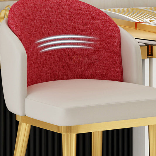 30.34'' Leather Glam Bar Stool Matte Finish Upholstered Restaurant Stool Clearhalo 'Bar Furniture' 'Bar Stools' 'bar_stools' 'furn' 'furn_bar_stools' 'Furniture' 'Kitchen & Dining Furniture' 5216384