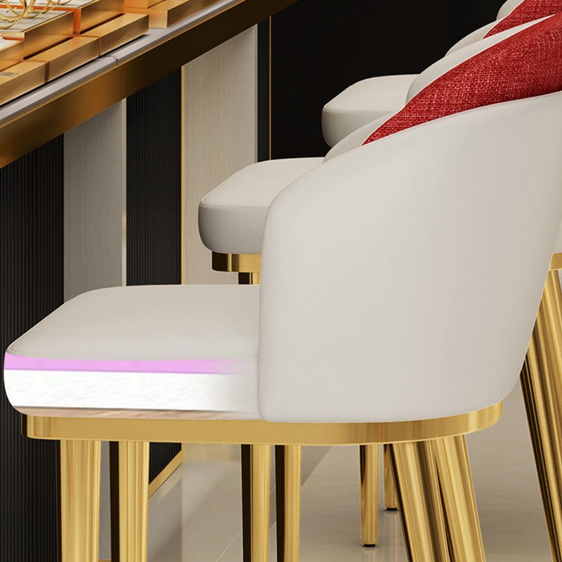 30.34'' Leather Glam Bar Stool Matte Finish Upholstered Restaurant Stool Clearhalo 'Bar Furniture' 'Bar Stools' 'bar_stools' 'furn' 'furn_bar_stools' 'Furniture' 'Kitchen & Dining Furniture' 5216386