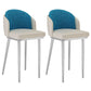 30.34'' Leather Glam Bar Stool Matte Finish Upholstered Restaurant Stool Gray-Blue Silver 2 Piece Set Clearhalo 'Bar Furniture' 'Bar Stools' 'bar_stools' 'furn' 'furn_bar_stools' 'Furniture' 'Kitchen & Dining Furniture' 5216387