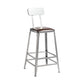 Industrial Square Iron Bar Stool Silver Footrest Bristol Stool With Back 1 Piece Counter Stool(26"H) Clearhalo 'Bar Furniture' 'Bar Stools' 'bar_stools' 'furn' 'furn_bar_stools' 'Furniture' 'Kitchen & Dining Furniture' 5216444