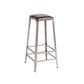 Industrial Square Iron Bar Stool Silver Footrest Bristol Stool Clearhalo 'Bar Furniture' 'Bar Stools' 'bar_stools' 'furn' 'furn_bar_stools' 'Furniture' 'Kitchen & Dining Furniture' 5216445