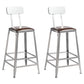 Industrial Square Iron Bar Stool Silver Footrest Bristol Stool With Back 2 Piece Set Counter Stool(26"H) Clearhalo 'Bar Furniture' 'Bar Stools' 'bar_stools' 'furn' 'furn_bar_stools' 'Furniture' 'Kitchen & Dining Furniture' 5216446