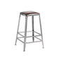 Industrial Square Iron Bar Stool Silver Footrest Bristol Stool Backless 1 Piece Counter Stool(26"H) Clearhalo 'Bar Furniture' 'Bar Stools' 'bar_stools' 'furn' 'furn_bar_stools' 'Furniture' 'Kitchen & Dining Furniture' 5216453