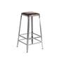 Industrial Square Iron Bar Stool Silver Footrest Bristol Stool Backless 1 Piece Bar Stool(31"H) Clearhalo 'Bar Furniture' 'Bar Stools' 'bar_stools' 'furn' 'furn_bar_stools' 'Furniture' 'Kitchen & Dining Furniture' 5216456