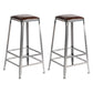 Industrial Square Iron Bar Stool Silver Footrest Bristol Stool Backless 2 Piece Set Bar Stool(31"H) Clearhalo 'Bar Furniture' 'Bar Stools' 'bar_stools' 'furn' 'furn_bar_stools' 'Furniture' 'Kitchen & Dining Furniture' 5216457