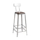 Industrial Square Iron Bar Stool Silver Footrest Bristol Stool With Back 1 Piece Bar Stool(30"H) Clearhalo 'Bar Furniture' 'Bar Stools' 'bar_stools' 'furn' 'furn_bar_stools' 'Furniture' 'Kitchen & Dining Furniture' 5216459