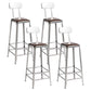 Industrial Square Iron Bar Stool Silver Footrest Bristol Stool With Back 4 Piece Set Bar Stool(30"H) Clearhalo 'Bar Furniture' 'Bar Stools' 'bar_stools' 'furn' 'furn_bar_stools' 'Furniture' 'Kitchen & Dining Furniture' 5216461