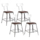 Industrial Square Iron Bar Stool Silver Footrest Bristol Stool With Back 4 Piece Set Short Stool(18"H) Clearhalo 'Bar Furniture' 'Bar Stools' 'bar_stools' 'furn' 'furn_bar_stools' 'Furniture' 'Kitchen & Dining Furniture' 5216464
