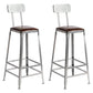 Industrial Square Iron Bar Stool Silver Footrest Bristol Stool With Back 2 Piece Set Bar Stool(31"H) Clearhalo 'Bar Furniture' 'Bar Stools' 'bar_stools' 'furn' 'furn_bar_stools' 'Furniture' 'Kitchen & Dining Furniture' 5216466