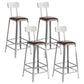Industrial Square Iron Bar Stool Silver Footrest Bristol Stool With Back 4 Piece Set Bar Stool(31"H) Clearhalo 'Bar Furniture' 'Bar Stools' 'bar_stools' 'furn' 'furn_bar_stools' 'Furniture' 'Kitchen & Dining Furniture' 5216467