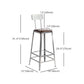 Industrial Square Iron Bar Stool Silver Footrest Bristol Stool Clearhalo 'Bar Furniture' 'Bar Stools' 'bar_stools' 'furn' 'furn_bar_stools' 'Furniture' 'Kitchen & Dining Furniture' 5216472
