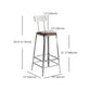 Industrial Square Iron Bar Stool Silver Footrest Bristol Stool Clearhalo 'Bar Furniture' 'Bar Stools' 'bar_stools' 'furn' 'furn_bar_stools' 'Furniture' 'Kitchen & Dining Furniture' 5216474