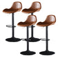 Industrial Style Swivel Leather Barstools Adjustable Low Back Stools Brown 4 Piece Set Clearhalo 'Bar Furniture' 'Bar Stools' 'bar_stools' 'furn' 'furn_bar_stools' 'Furniture' 'Kitchen & Dining Furniture' 5216542