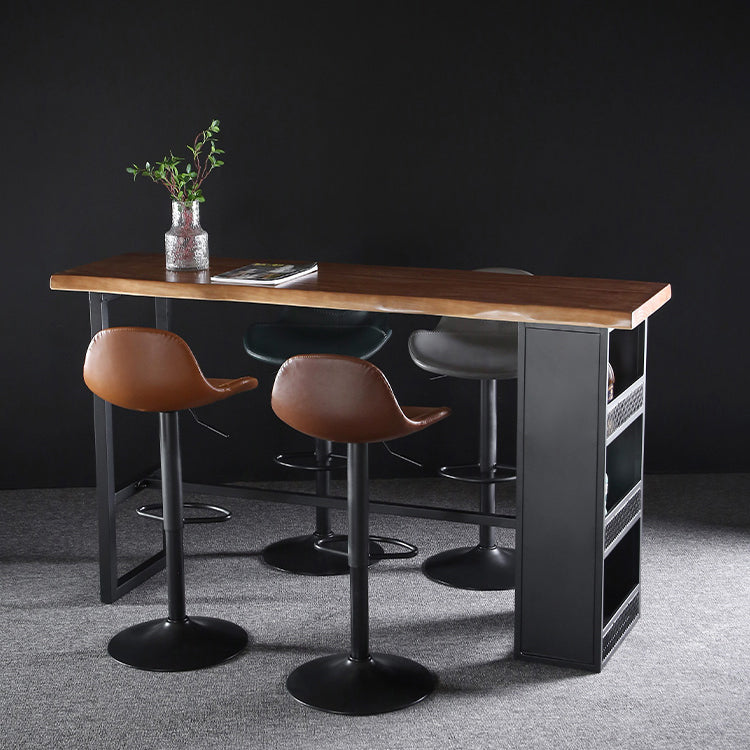 Industrial Style Swivel Leather Barstools Adjustable Low Back Stools Clearhalo 'Bar Furniture' 'Bar Stools' 'bar_stools' 'furn' 'furn_bar_stools' 'Furniture' 'Kitchen & Dining Furniture' 5216543