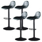 Industrial Style Swivel Leather Barstools Adjustable Low Back Stools Blue 4 Piece Set Clearhalo 'Bar Furniture' 'Bar Stools' 'bar_stools' 'furn' 'furn_bar_stools' 'Furniture' 'Kitchen & Dining Furniture' 5216555
