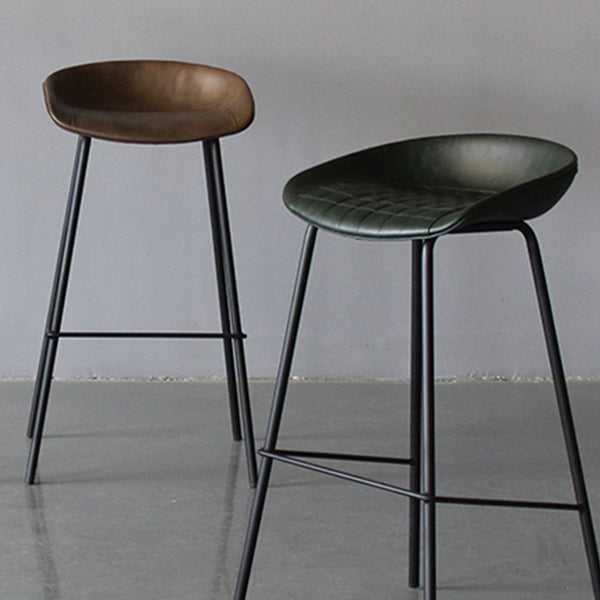 Tabouret à bas de pied finition mate Tapis bas de dos basse tabouret en cuir maison industrielle