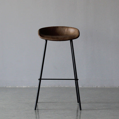 Matte afwerking voetsteun gestoffeerd lage achterste kruk industrieel thuisleren krukje