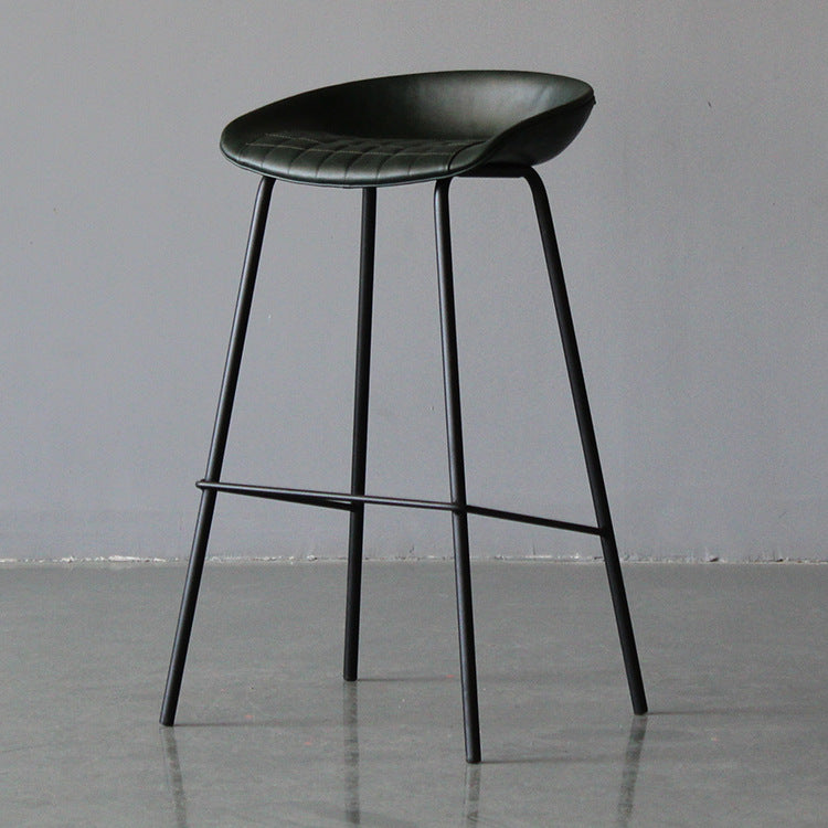 Matte afwerking voetsteun gestoffeerd lage achterste kruk industrieel thuisleren krukje