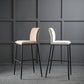 Minimalist Style Upholstered Fabric Barstools Backrest Bar Stools with Footrest