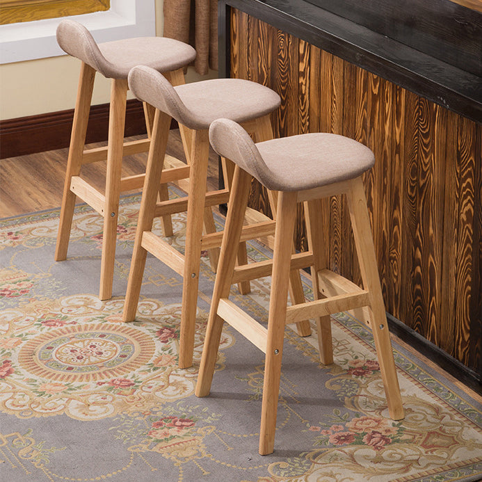 Tabouret de bas de pied de bas de pied de lin scandinave 27,55 '' tabouret de bar en caoutchouc