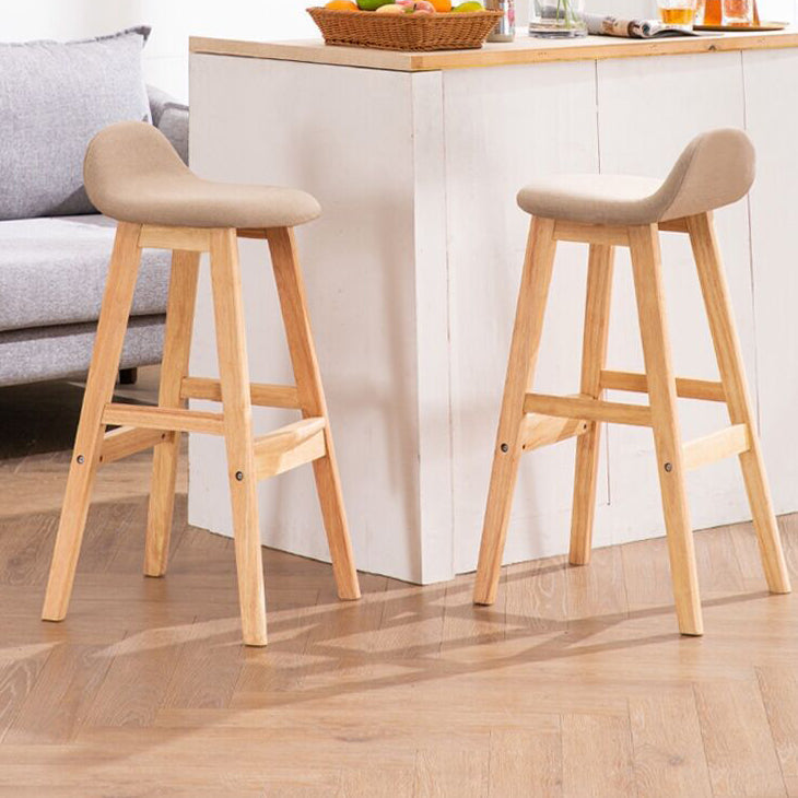 Tabouret de bas de pied de bas de pied de lin scandinave 27,55 '' tabouret de bar en caoutchouc